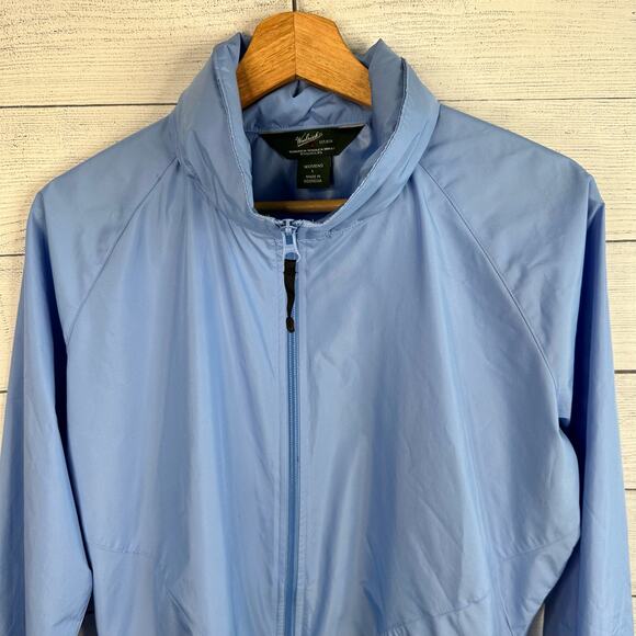 Woolrich Womens size Large Zip Up Windbreaker Jacket w/ Hood 15031 Sky Blue - Picture 3 of 11